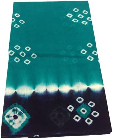 Green Blue Amri Fashion Women's Bhathini Cotton Saree (Sari) With Blouse Piece | 6.3 Mts