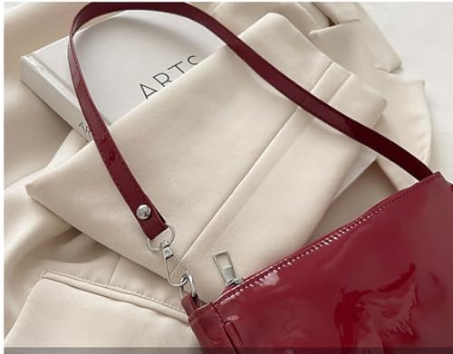 Image of Patent Leather Evening Purse Shiny Elegant Clutch Purse Mini Shoulder Bag