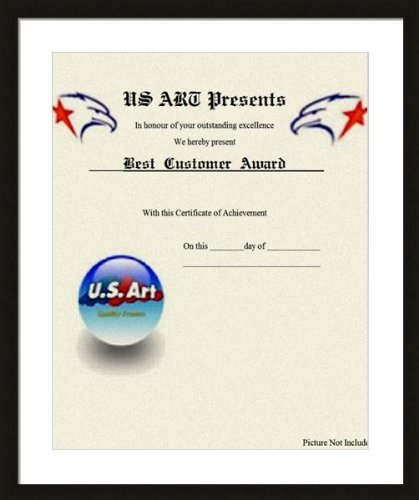 US Art 12.5x15 - Inch Document Frames 0.84 inch Wide Molding for Photo 8.5x11 Inch with Single Mat 8x10.5 Inches Opening Size