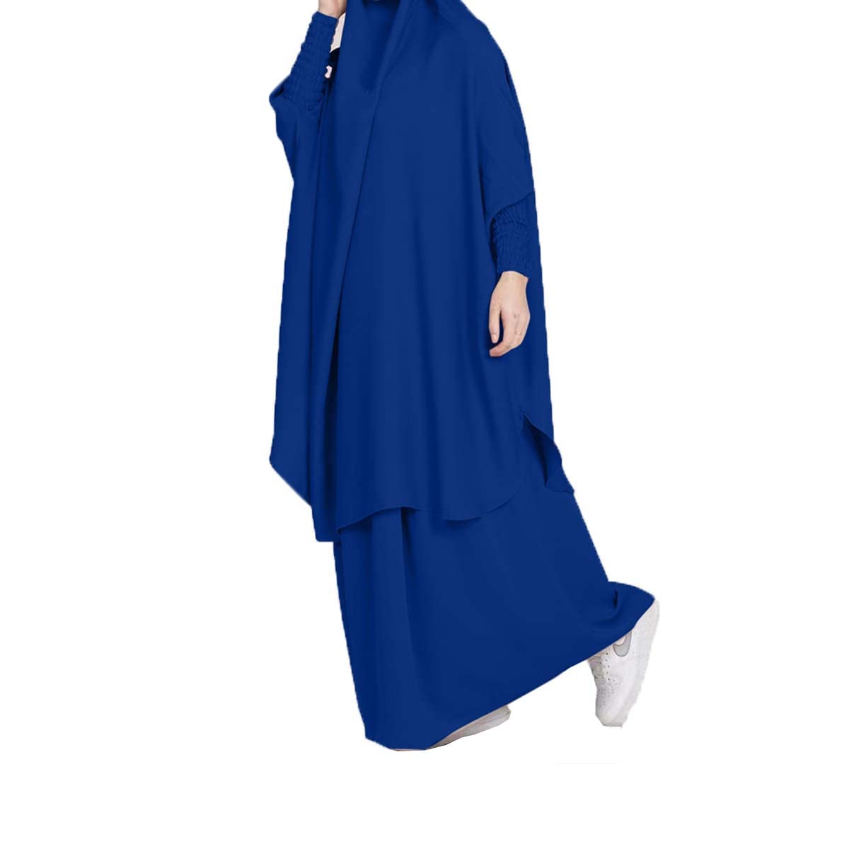 BOJONBOJON Muslimisches Zweiteiliges Gebetskleid für Frauen Abaya Kleid Islamischer Naher Osten Dubai Türkei Maxi Abaya Kaftan mit voller Länge Hijab Kleid