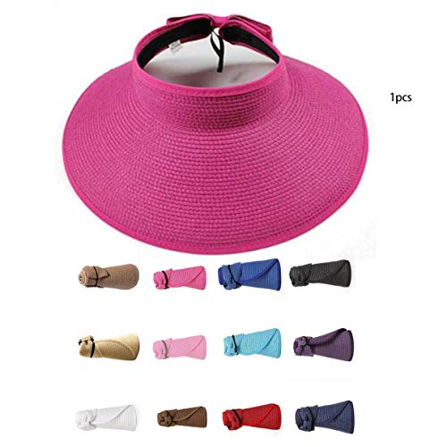 Chapéu de palha vazio dobrado Chapéu de sol para pais e filhos Uv chapéu de praia Chapéu de sol de a