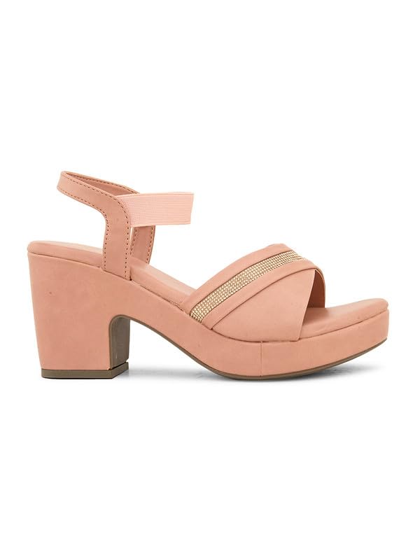 Image of XE Looks Fashion Sandals | Faux Leather Comfortable,Trendy and Stylish Block Heel With Ankle Straps | For Wedding Occasion| For Women & Girls