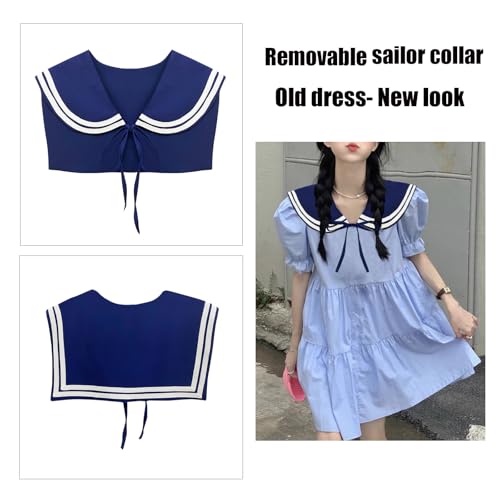 Sailor Collar for Women Costume Shawl Fake Sailor Collars Match Sweater Shirt Dress and T-shirt,2