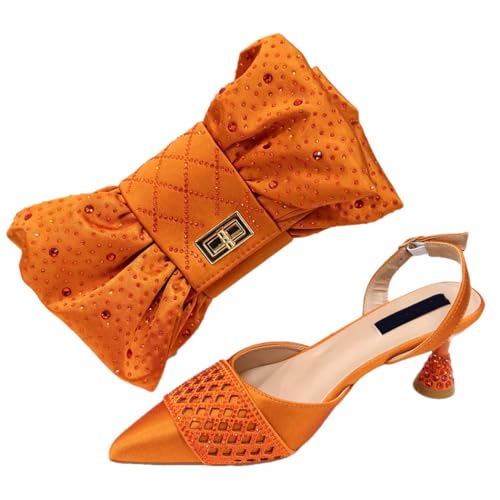 Ensemble chaussures et sac orange FULBHPRINT en 44 pour cérémonie