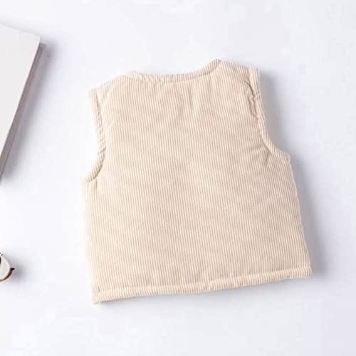 Toddler Boys Girls Sleeveless Fleece Vest Kids Buttons Open Fuzzy Front Jacket Coat Padded Outerwear Waistcoat3