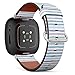 CJBROES Replacement Leather Watch Band, Compatible with Fitbit Versa 3 and Fitbit Sense of Wristband Bracelet Accessory - Cute