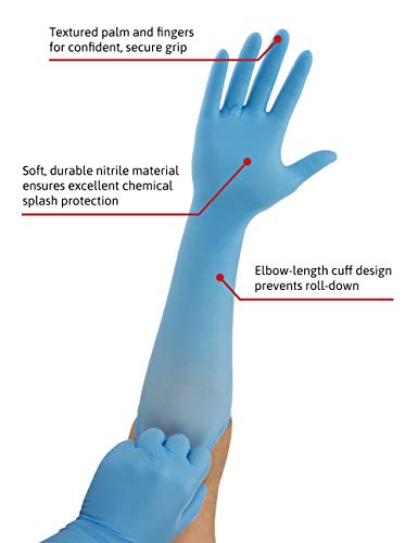 Guantes de nitrilo azules Ansell Microflex 93-243 talla L con puño largo extendido 4