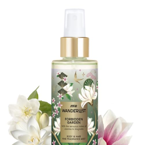 Image of Nykaa Wanderlust Forbidden Garden Body & Hair Fine Fragrance I | Perfume Mist for Women - 200 ml I Jasmine and Magnolia | | Long-Lasting, Travel‐Friendly, Vegan,Paraben‐Free, IFRA Certified