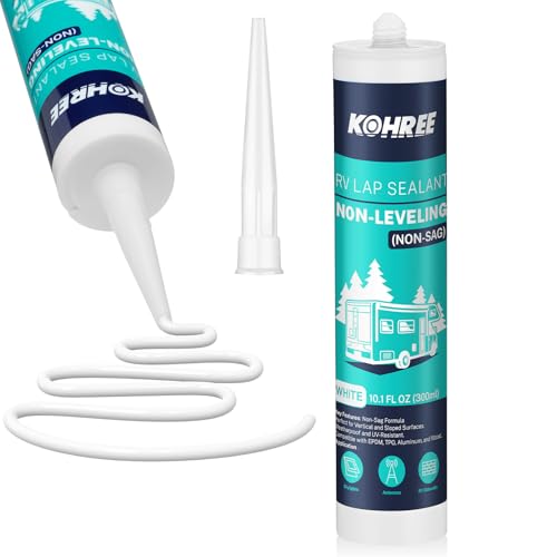 Image of Kohree Non Sag RV Roof Sealant 1 Pack, Lap Sealant for RV Roofs White | Non Leveling, RV Caulking for Roofing, Maintenance, Repair, for Vertical Surface