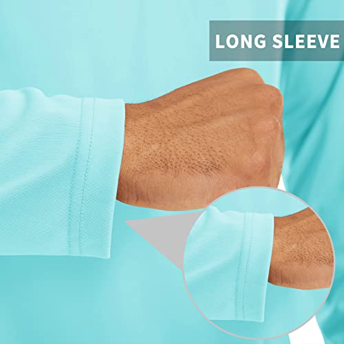 Crysully Shirts For Men Cooling Moisture Wicking Pullover Performance Sun T Shirt Lake Blue #TOP4