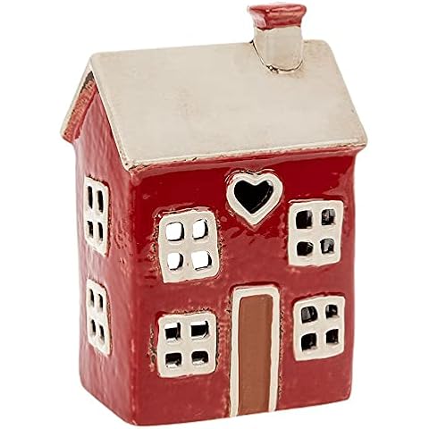 Village Pottery Red Heart House Tealight Holder Cover