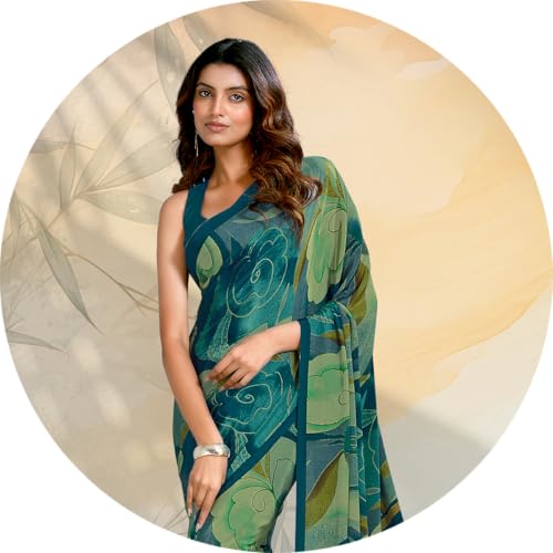 Image of Jaanvi fashion Women's Crepe Silk Saree with Unstitched Blouse Piece | Soft Lightweight Traditional Ethnic Wear Saree for Party, Wedding, Festival