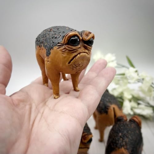 RIBJSHE Grumpy Frog Statue Ugly Angry Frog Statue Outdoor Garden Plant Decorations for Pots Novelty Home Office Desktop Decoration Unique Weird Gift (1 Pack) — view 6
