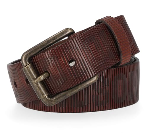 Harley-Davidson Men's Laser H-D Logo Genuine Leather 38mm Belt - Brown