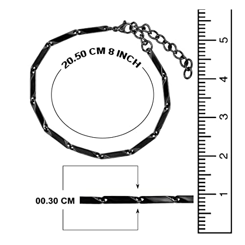 Image of Nakabh Combo of Chain Stainless Steel Wrist Bracelet for Men Boys Unisex (2220261P)