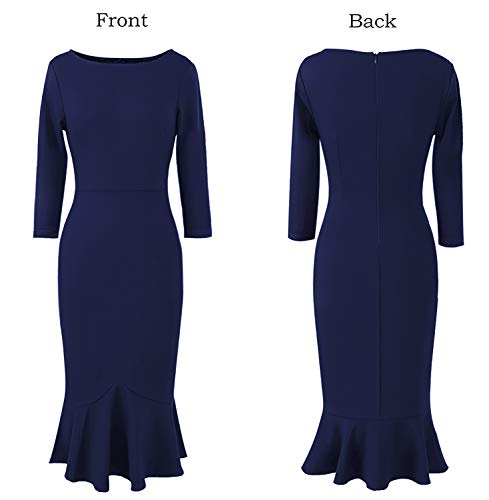 Image of VFSHOW Womens Vintage Elegant Cocktail Party Bodycon Pencil Mermaid Midi Mid-Calf Dress