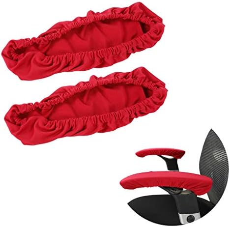Cafopgrill 1 Pair Knitted Elastic Fabric Chair Armrest Covers Office Wheelchair Armrest Covers Pad Elbows Forearms Pressure Relief slipcover (Red)