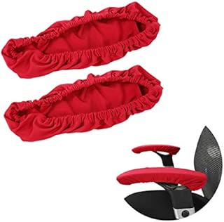 Cafopgrill 1 Pair Knitted Elastic Fabric Chair Armrest Covers Office Wheelchair Armrest Covers Pad Elbows Forearms Pressure Relief slipcover (Red)