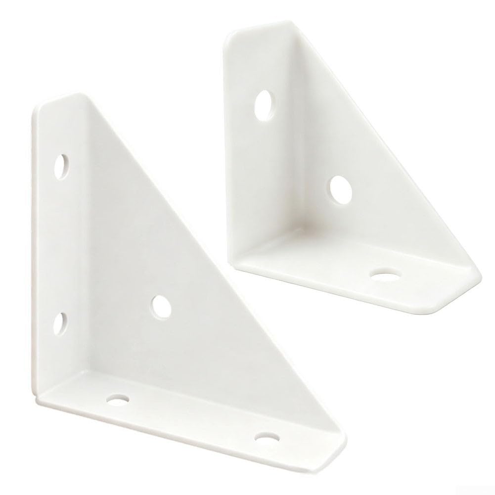 para soportes Esquina 3 Lados 30uds para acero Reforzado para(Large-white)