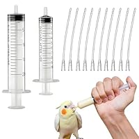 AEUXZA 12 Stück Spritze mit Schlauch Set (10ml+20ml) Aufziehspritze für Vogel Fütterung & Medikamente Futterspritze für Handaufzucht Jungvögel Vogel Zubehör