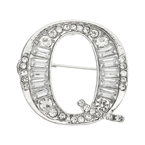 Broche strass lettre initiale PATIKIL à fixation sécurisée pour customiser vos vestes