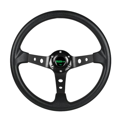 RASTP Universal Racing Steering Wheel,Drifting Deep Dish Steering Wheel 13.8”/350mm 6 Bolts Grip...