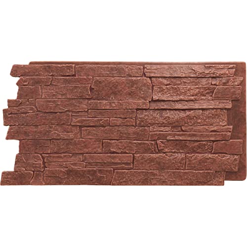 EverStone Acadia Ledge Faux Stone Panel, 49"W x 25 1/2"H x 1 1/4"D, Sun Valley Color