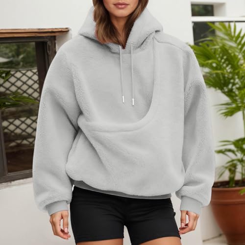 Womens Pet Carrier Hoodie Fleece Comfort Hoodie Sweatshirt with Cat Pouch - image 3