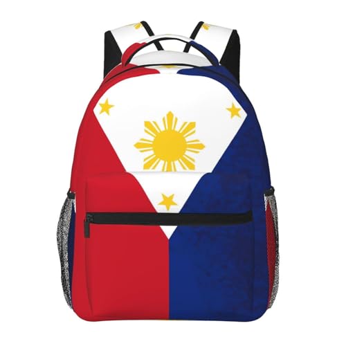 Flag of the Philippines Backpack Casual Laptop Backpack Double Shoulder Bag Lightweight Backpack For Women Men Travel
