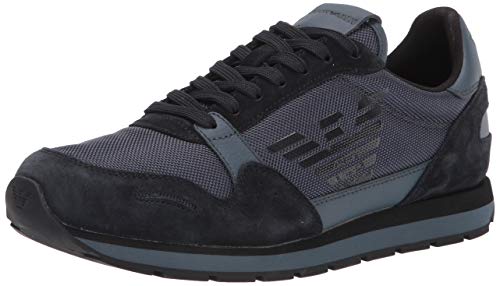Emporio Armani mens Logo Sneaker, Blue, 11 US