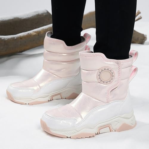 IWIHMIV Boy Winter Boots Boys' Snow Boots Winter Boot Kids Snow Boots Boys Girls Warm Outdoor Non Slip Cold Weather Shoes2