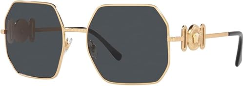 Versace Gafas de sol para mujer marco dorado lentes gris oscuro 2283in