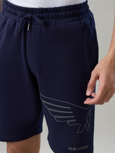 Image of Park Avenue Men Regular Fit Solid Pattern Pure Cotton Flat Front Loungewear Shorts