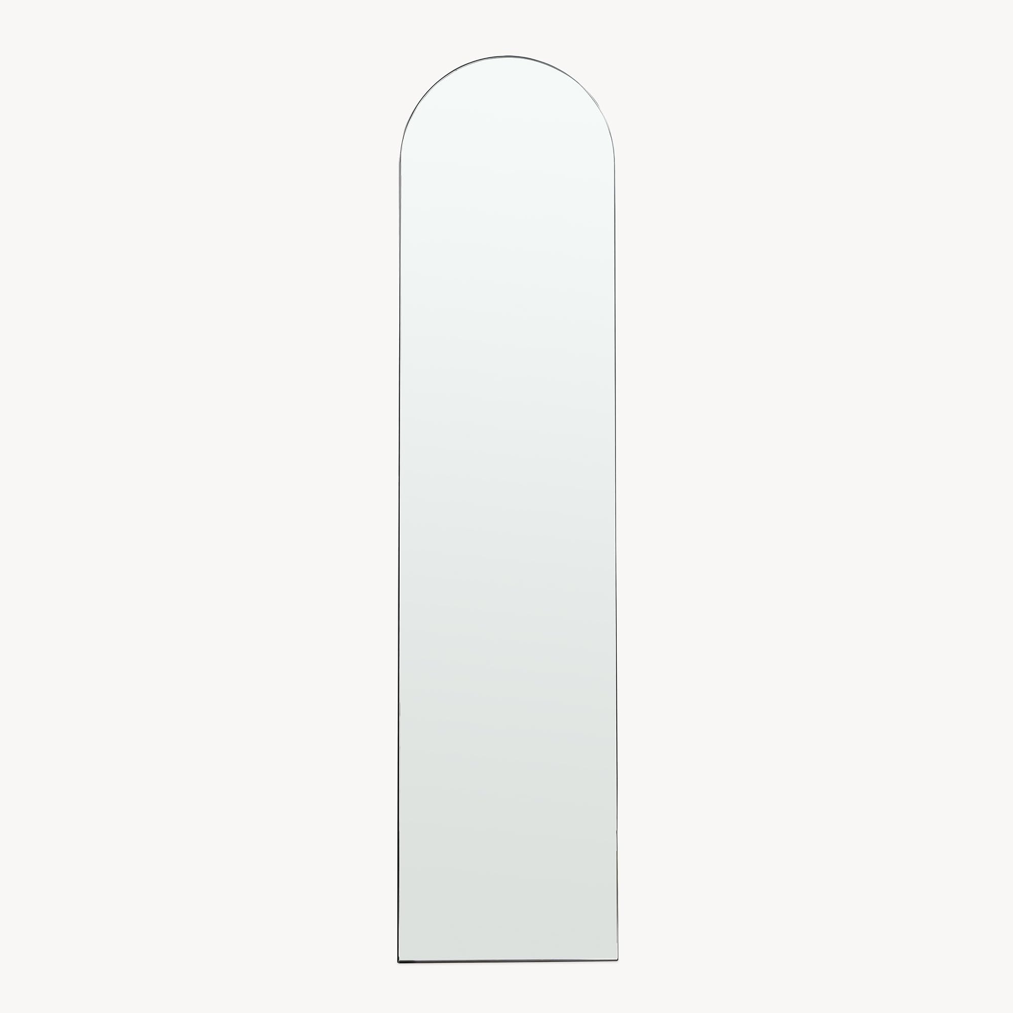 [en.casa] Espejo de Pie con Perchero Kuonta Mueble de Salón y Espejo Arqueado de Cuerpo Entero 2 en 1 con Compartimento y Barra para Colgar Dormitorio Vestidor Entrada Metal 165 x 40 x 51 cm - Negro