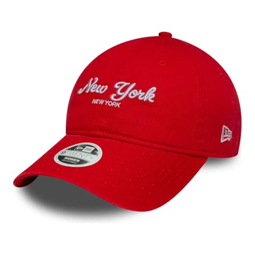 Casquette 9TWENTY City New York rouge New Era femme visière courbée