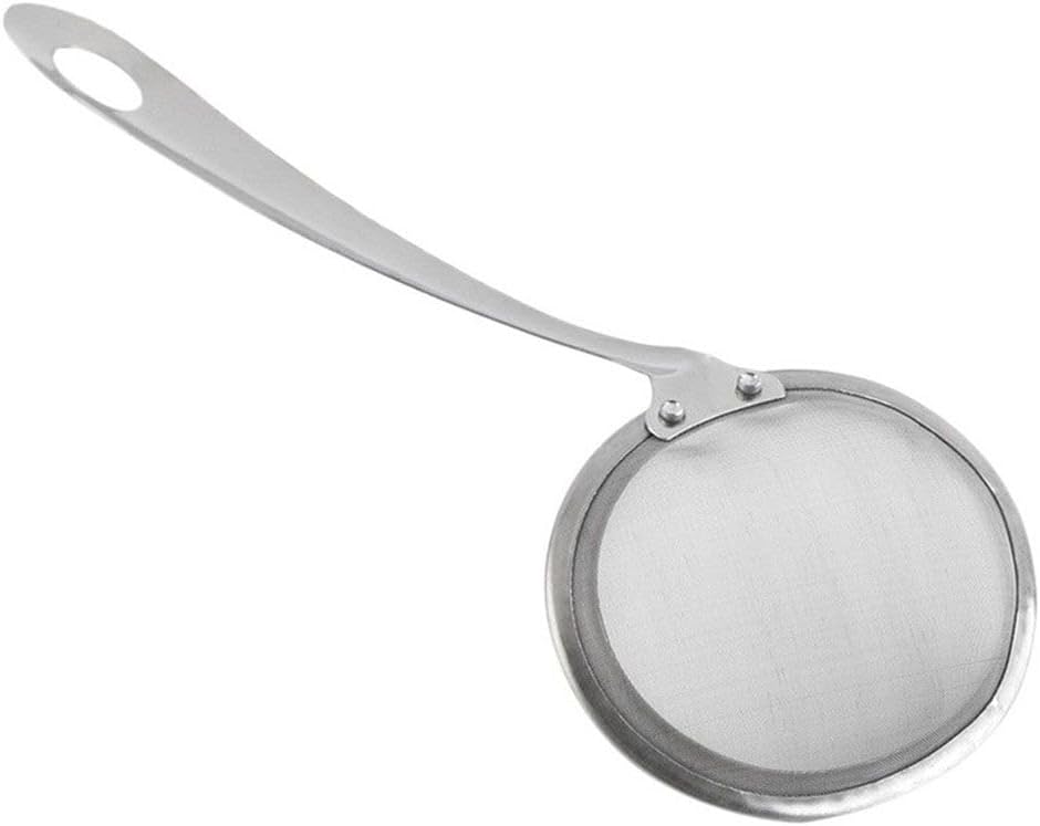 Leadigol Stainless Steel Skimmer Strainer, Fine Mesh Skimmer Strainer Ladle Multi-functional Hot Pot Fat Skimmer Spoon Fine Mesh Food Strainer for Grease, Gravy and Foam