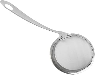 Leadigol Stainless Steel Skimmer Strainer, Fine Mesh Skimmer Strainer Ladle Multi-functional Hot Pot Fat Skimmer Spoon Fine Mesh Food Strainer for Grease, Gravy and Foam