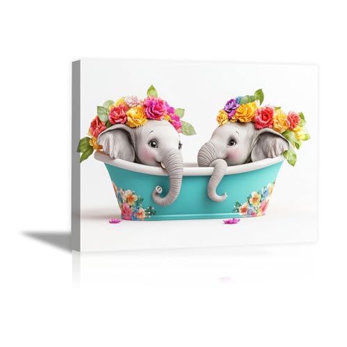 Poster Éléphant dans la Baignoire DunPei - Décoration Murale Salon Moderne et Chambre 30x45