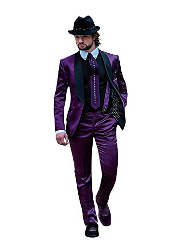 Costume col châle haut de gamme coupe slim ensemble veste pantalon QZI