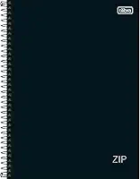Tilibra - Caderno Espiral Capa Dura Universitário 16 Matérias Zip Preto 256 Folhas