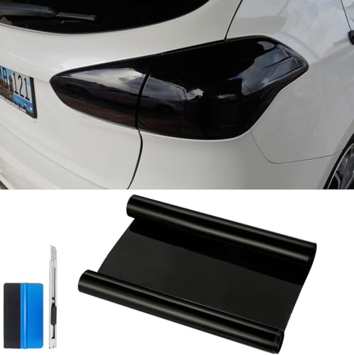 NewL Film autocollant en vinyle - 30,5 x 122 cm - Pour feux de brouillard et feux arrière de voiture (noir)