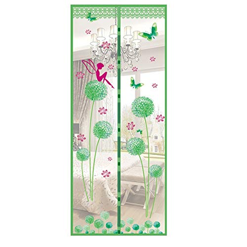 Magnetischer Fliegengitter, Insektenschutz, Türschutz, Netzvorhang, Magnet, Moskitonetz, Vorhänge, halten Insekten draußen (90 x 210 cm, grün) Cover