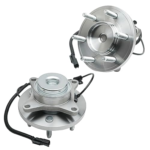 Image of Detroit Axle - Front Brake Kit for 2WD 2011-2014 Ford F-150 Expedition | Lincoln Navigator Drilled Slotted Disc Brake Rotors Ceramic Brake Pads Replacement Wheel Bearing Hubs