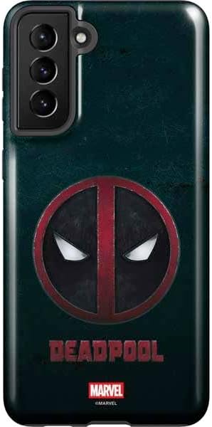 Skinit Pro Phone Case Compatible with Galaxy S21 FE - Officially Licensed Marvel Deadpool Legacy Deadpool Logo Design