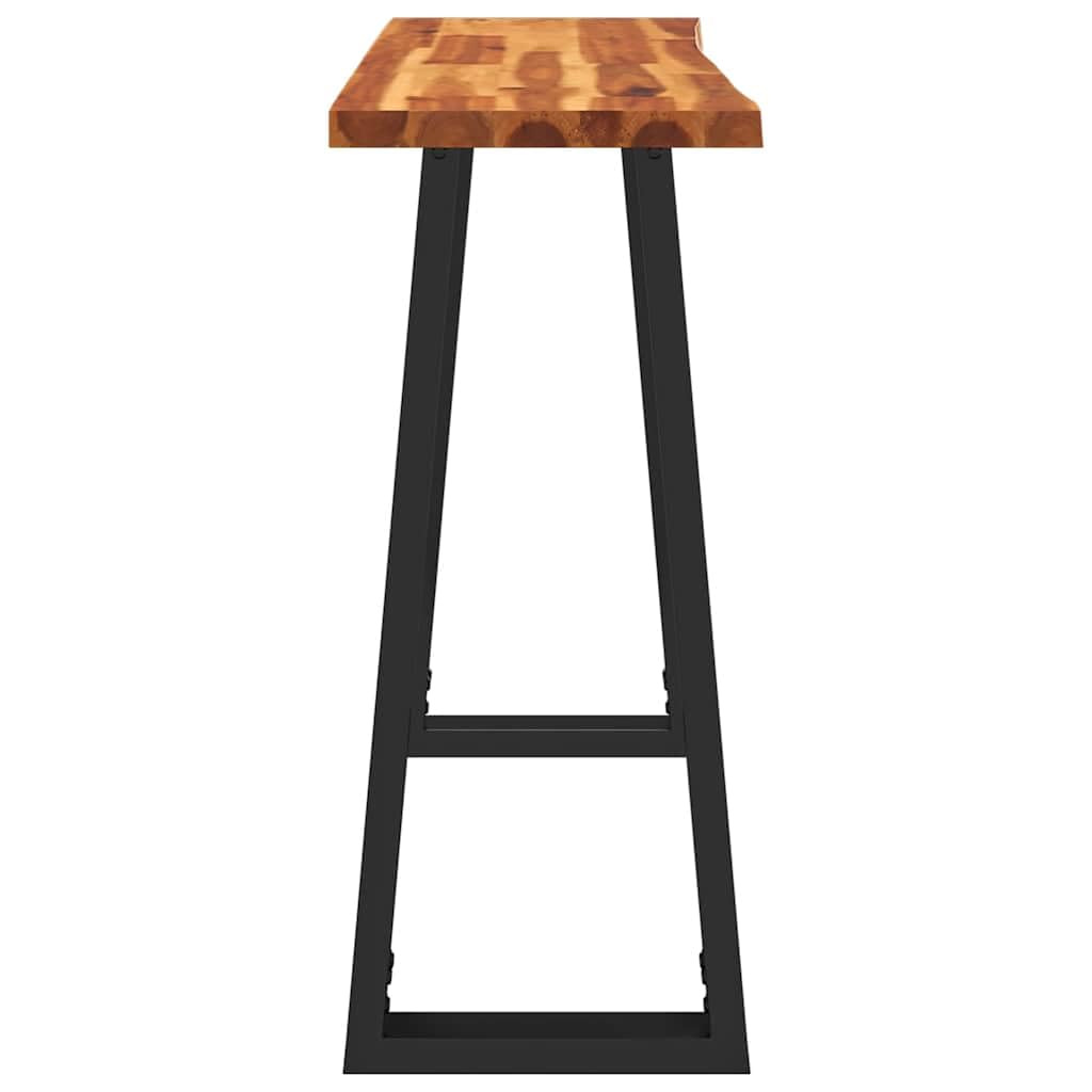 Stolik konsolowy, krawędź drzewa z litego drewna akacjowego, 110 x 35 x 80 cm, z malowanymi proszkowo nogami stalowymi, stolik pomocniczy, stolik do odkładania do salonu, korytarza, biura