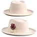 FADACHY Fedora Hats for Men & Women Wide Brim Felt Hat Dress Panama Trilby Hats Cream White Fedora