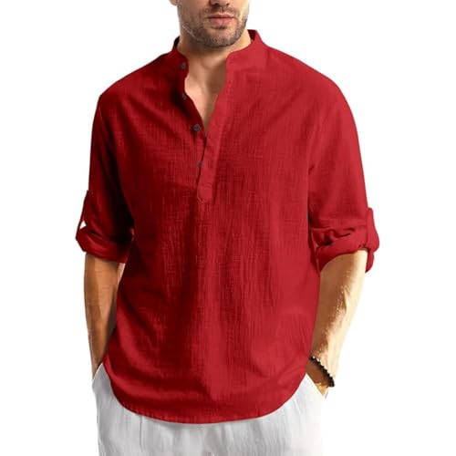 Image of Bellstone Men's Cotton Blend Solid Regular Fit Full Sleeve Short Kurta | Men's Trendy Short Kurta | Ethnic Stylish Casual Lightweight Summer Kurta for Daily and Occasion Use