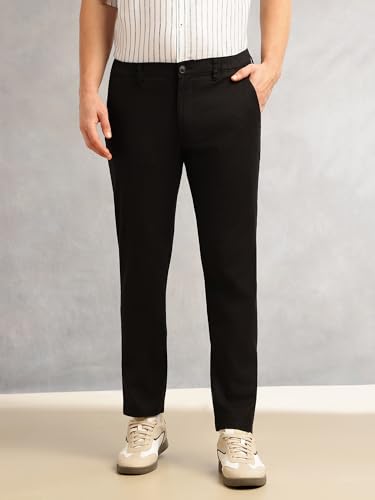 Image of Thomas Scott Men's | Straight Fit | Mid-Rise | Solid | 4 Pockets | Woven | Chinos Trouser