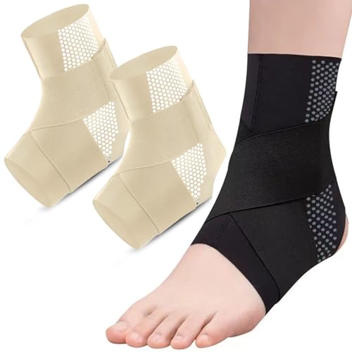 Ankle Guard - Active Ankle Brace, Compression Ankles Support Brace for Kids Youth &amp; Adult (Beige - TWO PACK,S (kids 5-7Y))