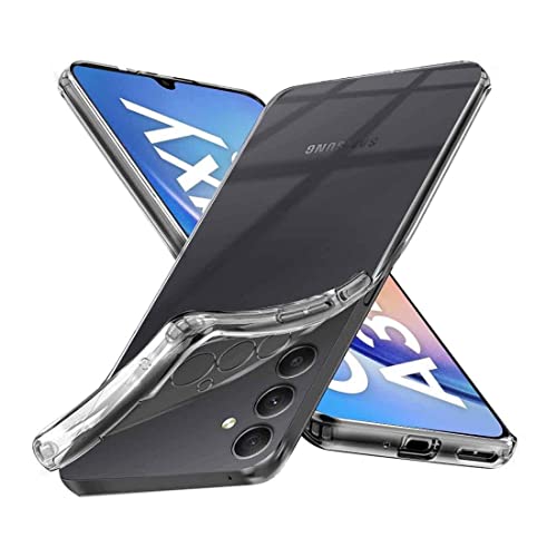 Image of Fashionury Crystal Clear Case for Samsung Galaxy A34 5G | Yellowing Resistance | Transparent TPU Silicone | Raised Camera Lips | Slim Transparent Cover